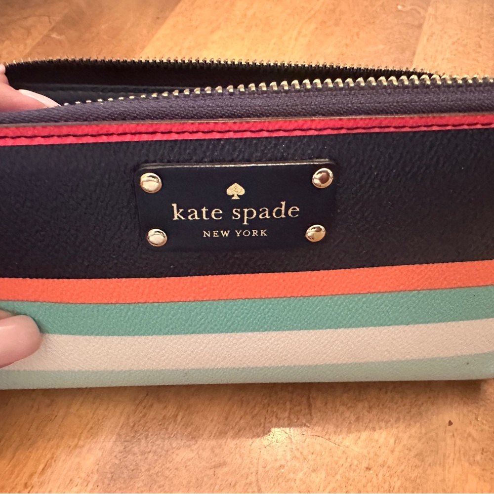 Kate Spade Navy, Orange, Pink, White and Mint Wallet